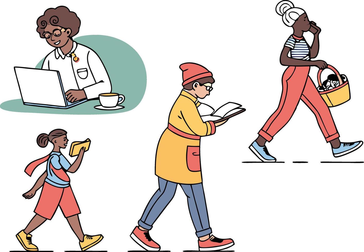 Hand Drawn People Illustrations for Creative Projects vector