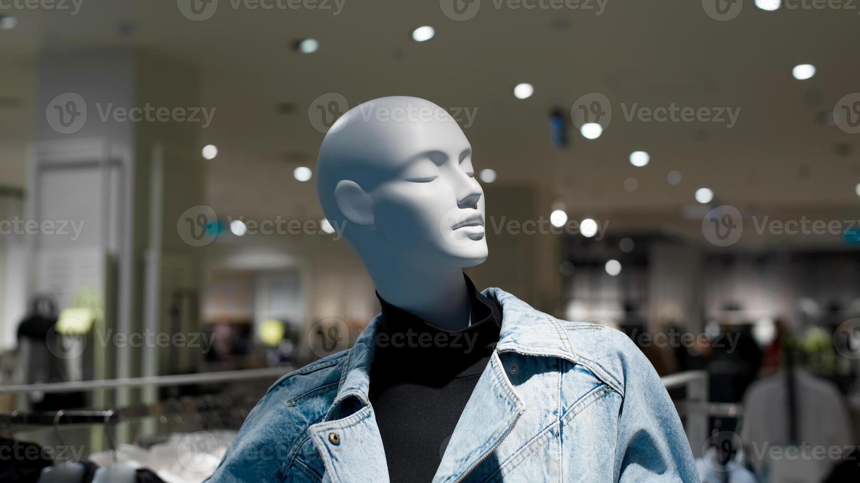 Mannequin in a clothing store with clothes on display photo