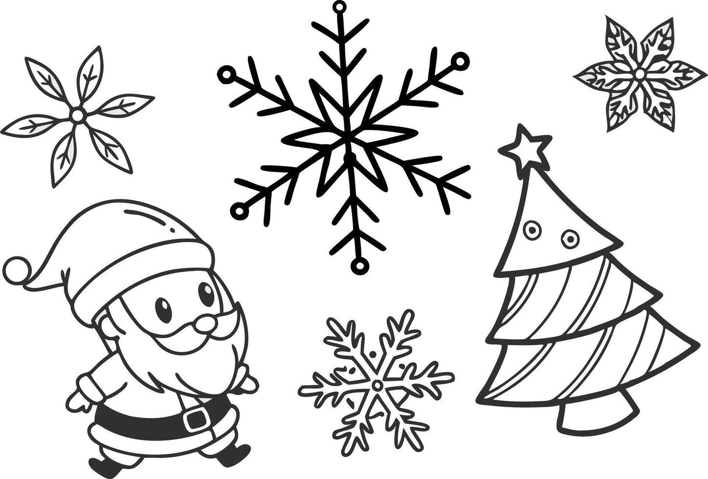 Adorable Christmas Doodles Pack for Designers vector