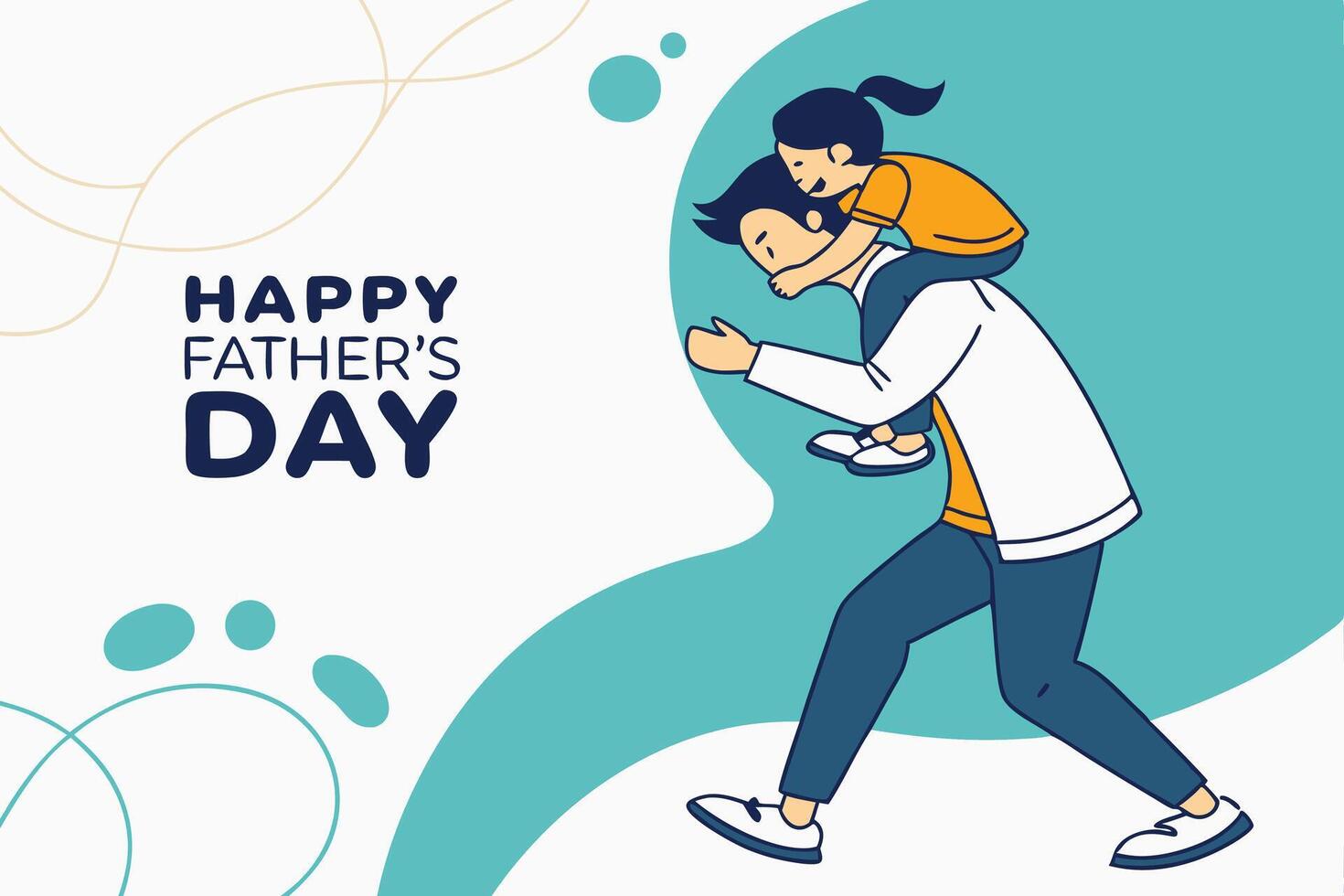 Unique Fathers Day Artwork Featuring Father and Child vector