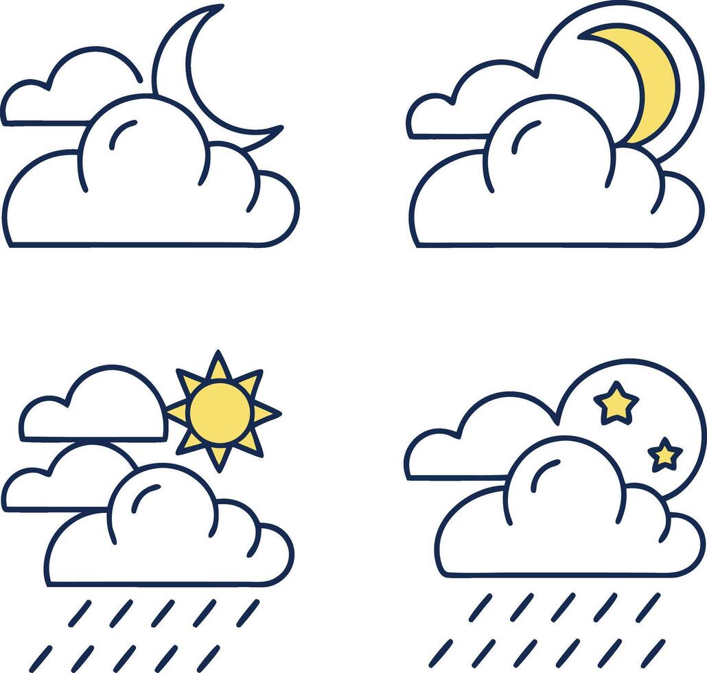 Clean Cloud Icons for Web and Mobile Projects vector