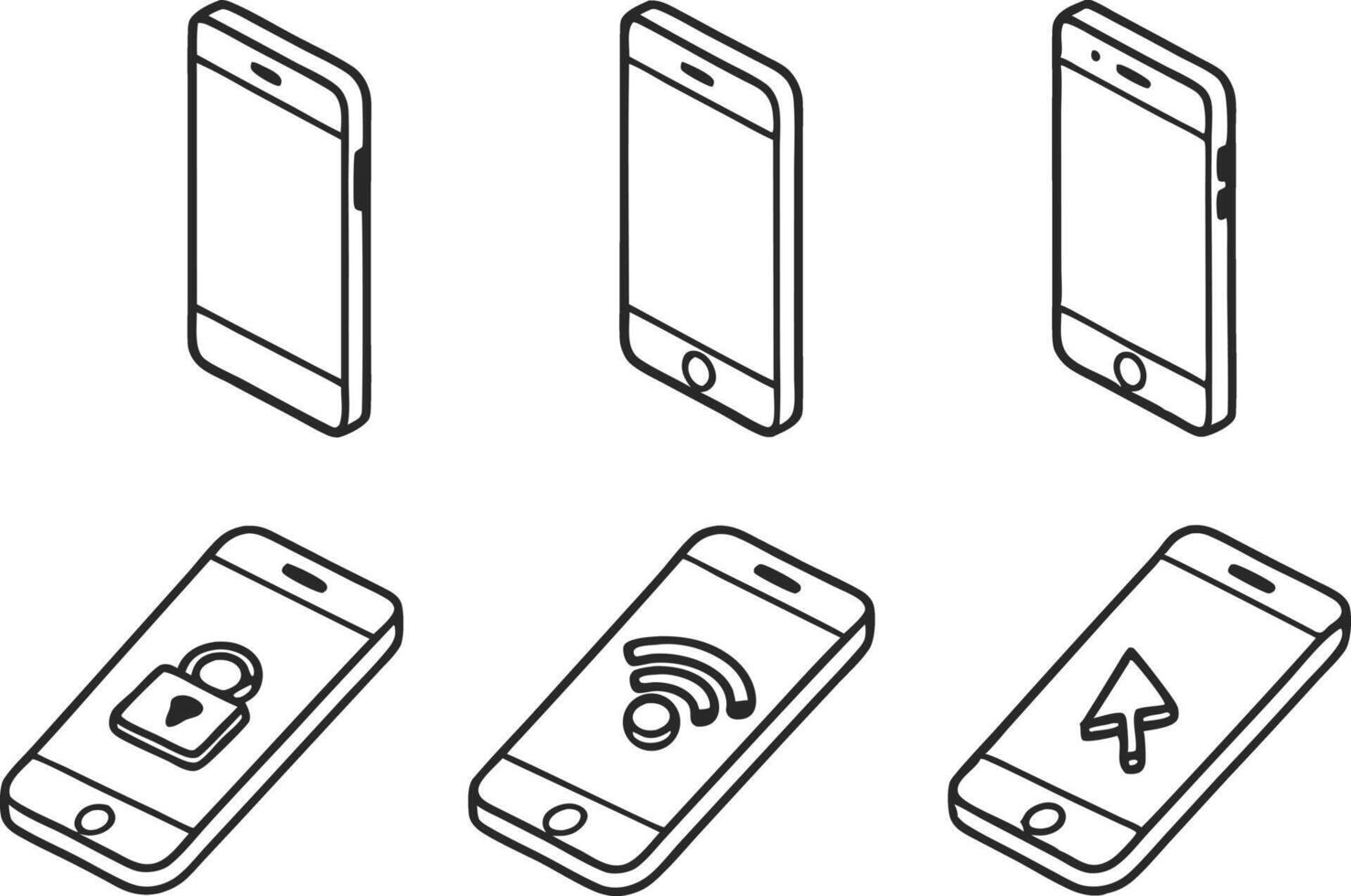 Flat Mobile Interface Icons vector