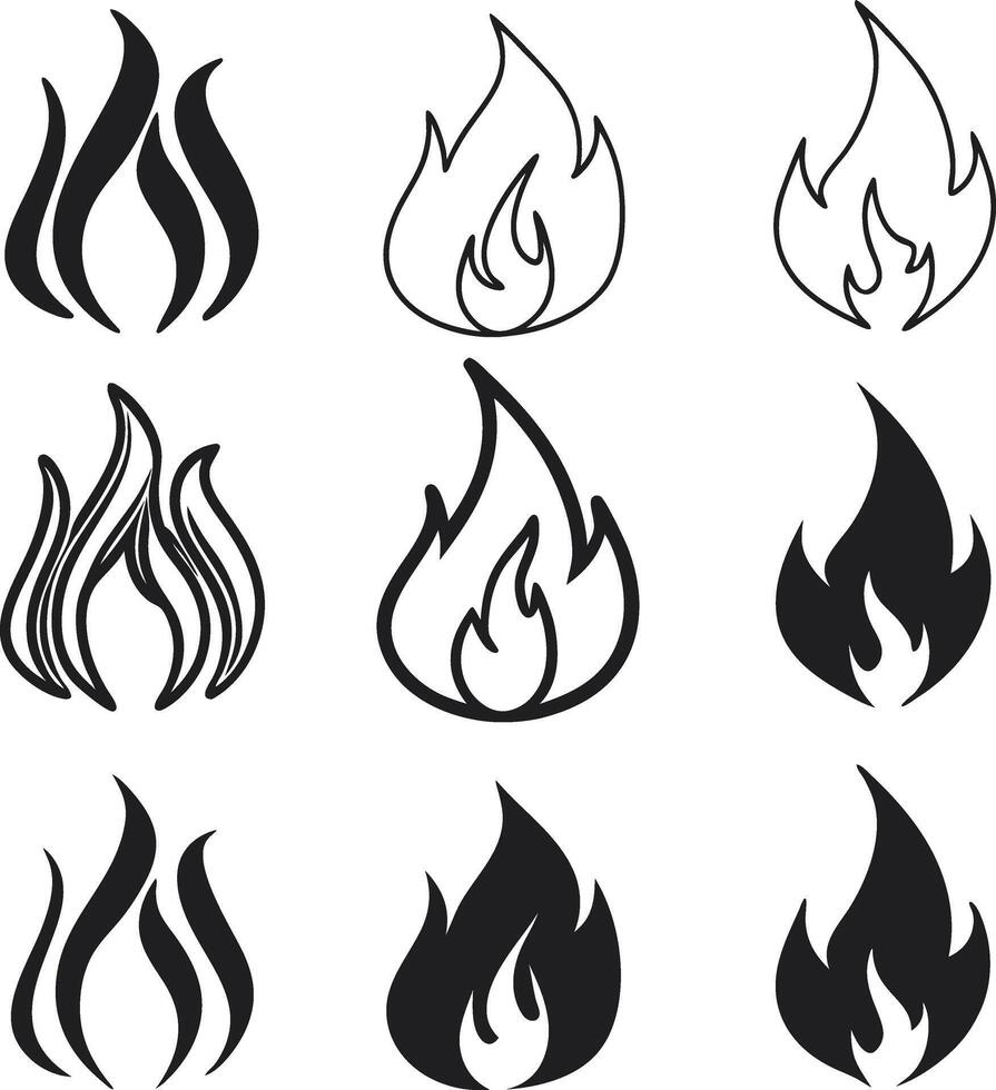 High Quality Fire Icon Pack for Creators vector