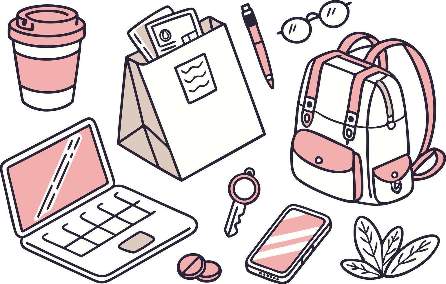 Clipart Set for Everyday Items and Accessories vector