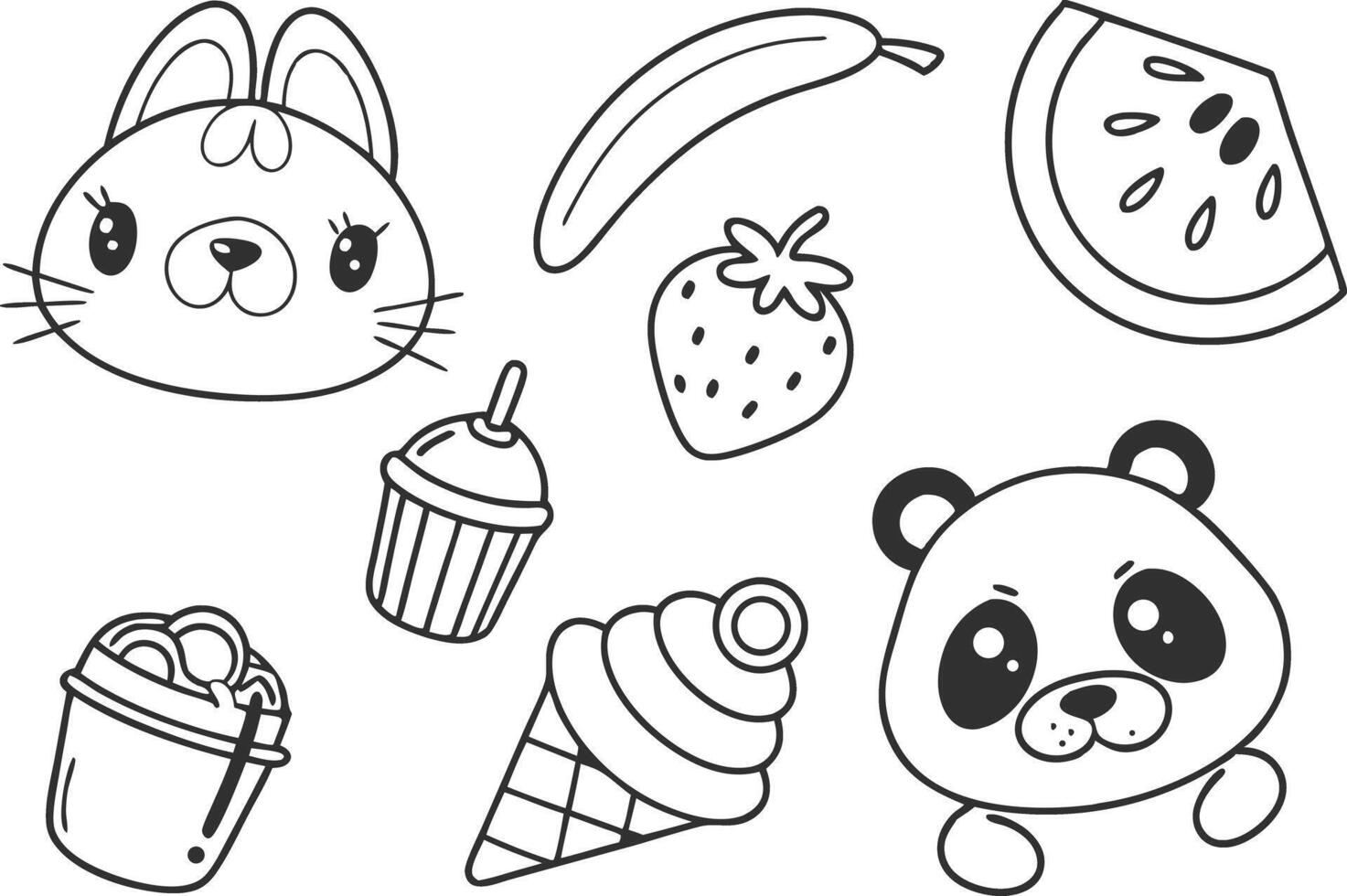 Fun and Cute Illustrations for Artwork vector