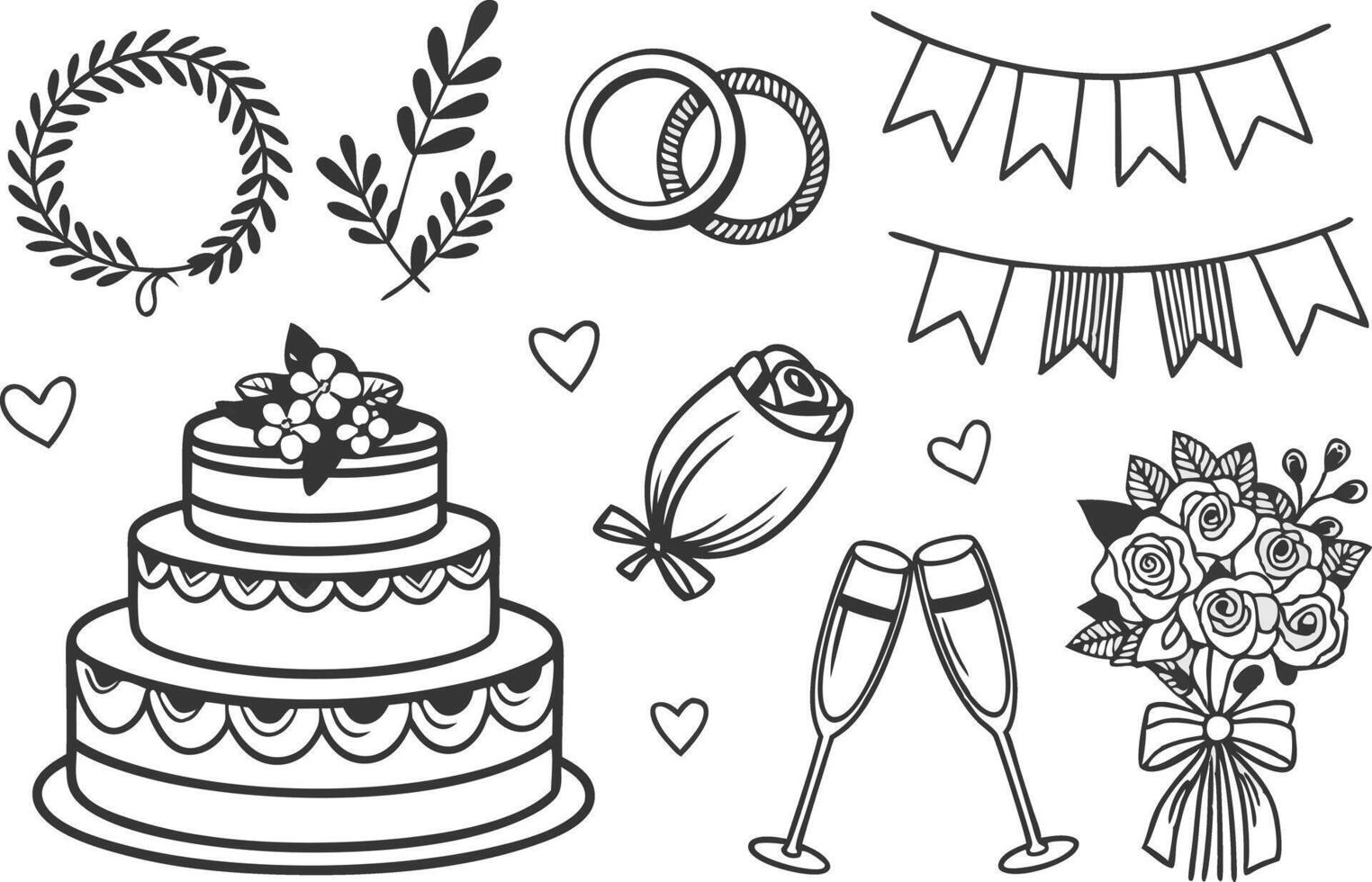 Handcrafted DIY Wedding Set for Couples vector