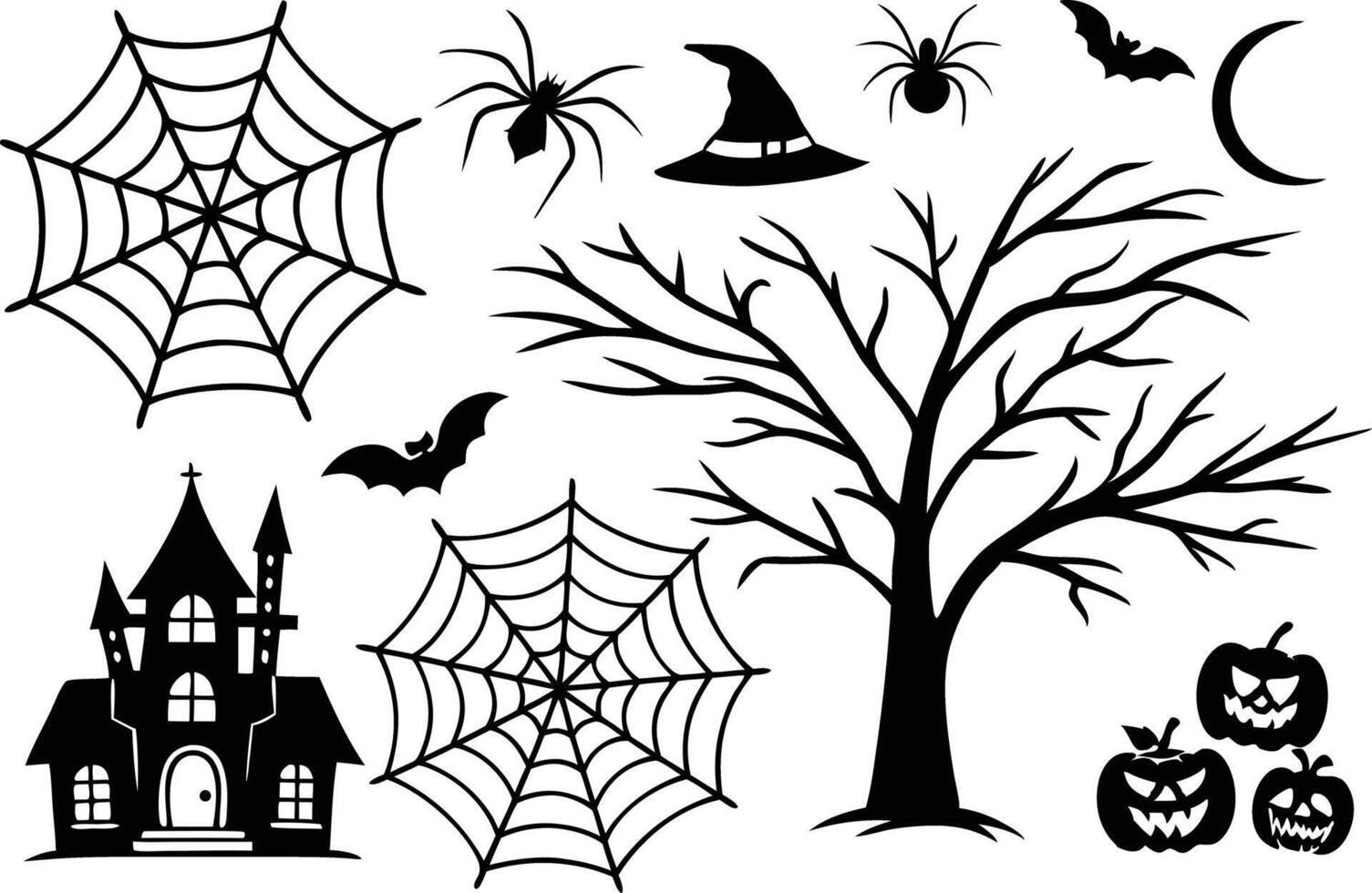 Fun Spooky Halloween Elements for DIY Projects vector