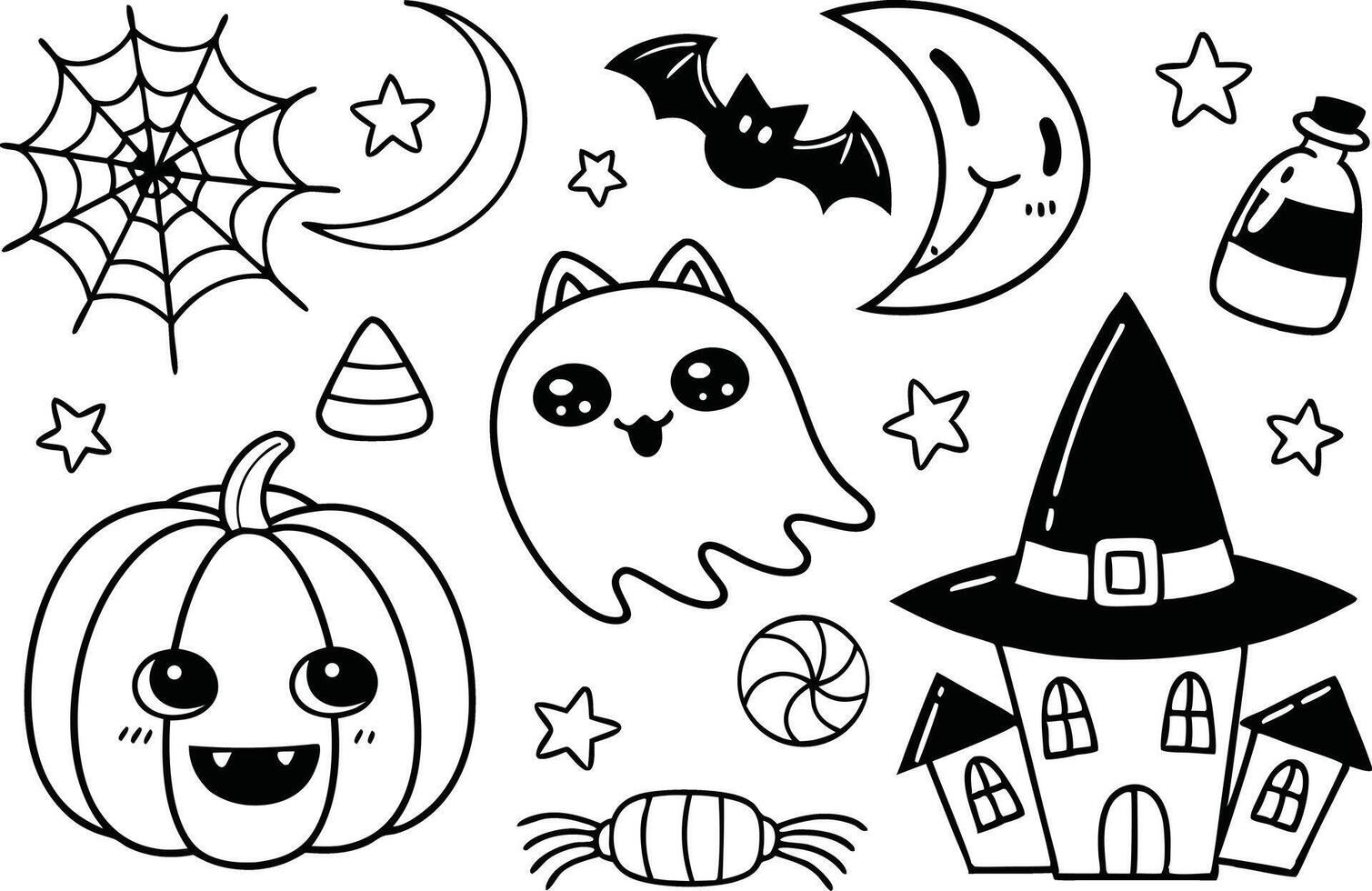 Spooky Cute Halloween Clipart Collection vector