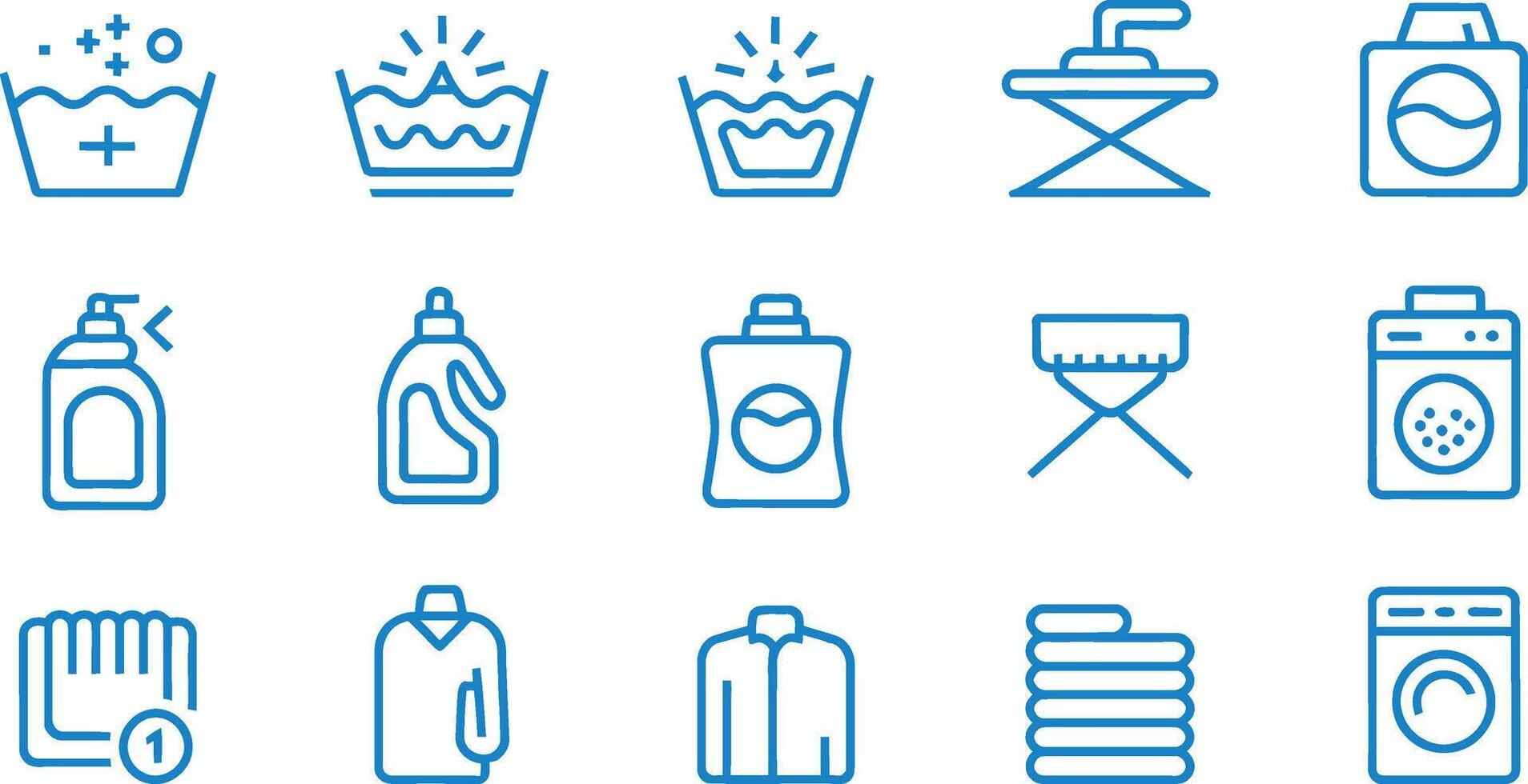 Minimalist Laundry Icon Set for Cleaning Design vector