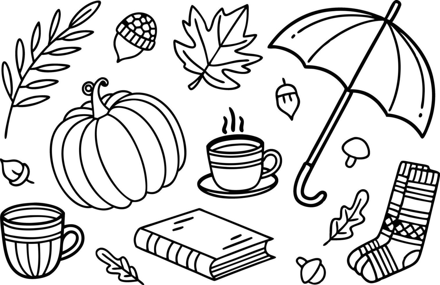 Cozy Autumn Vibes Clipart for Seasonal Design Projects vector