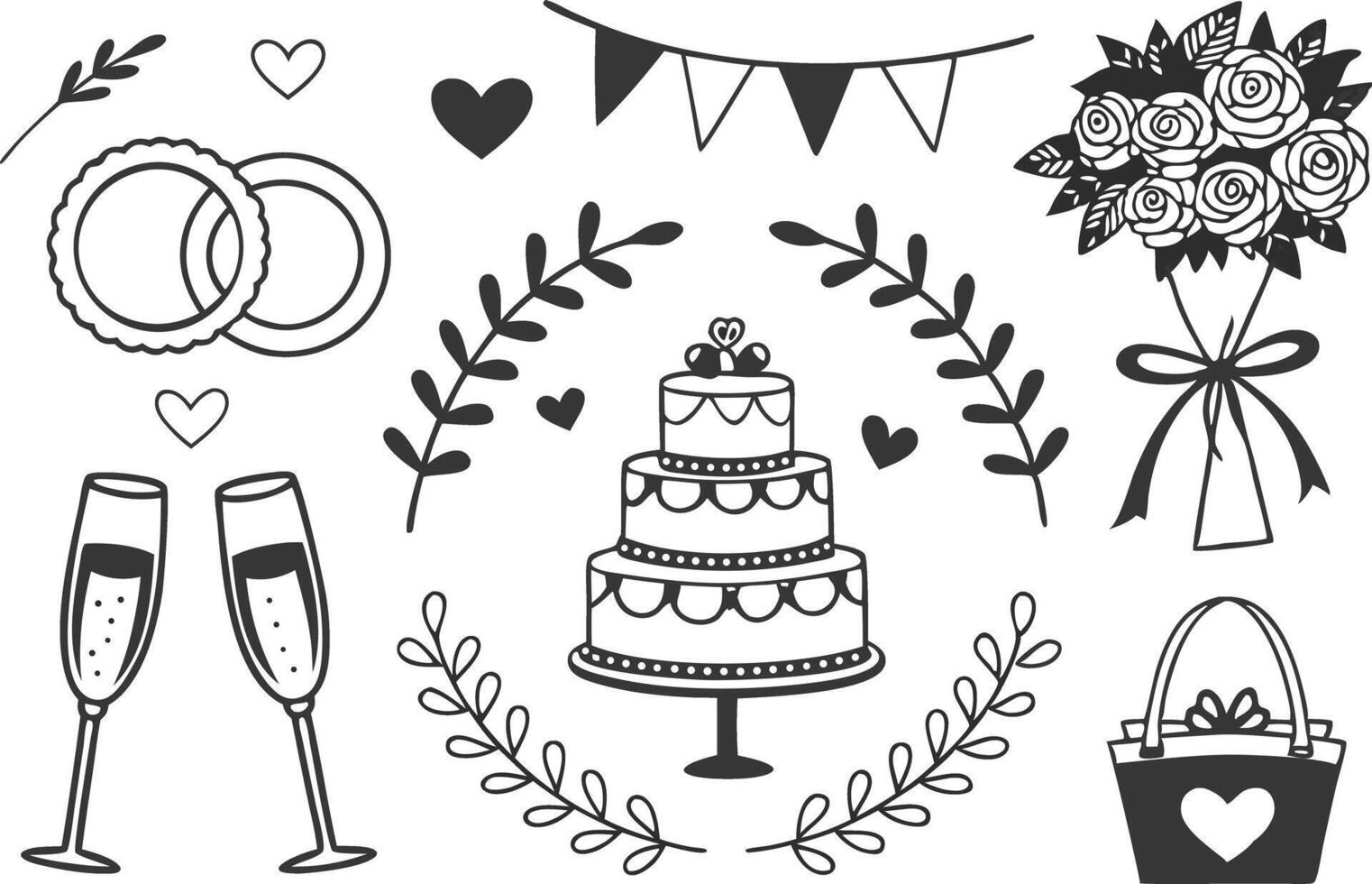 DIY Wedding Set for Creative Invitations vector