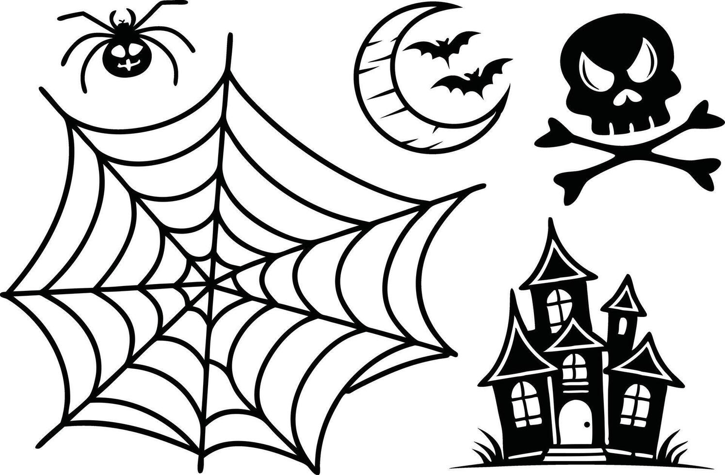 Spooky Halloween Elements for Crafting and Design vector