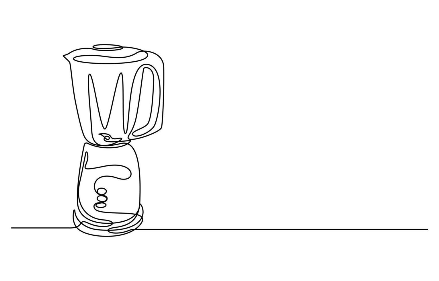 One single line drawing of electric blender home appliance for making fruit juice smoothie vector