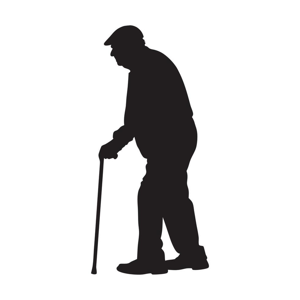 old man silhouette vector