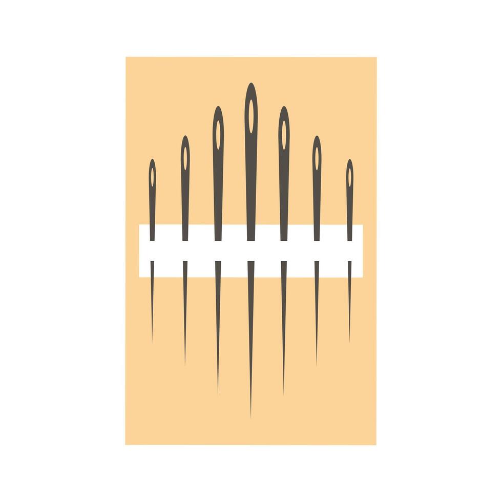 Set of sewing needles. illustration. vector