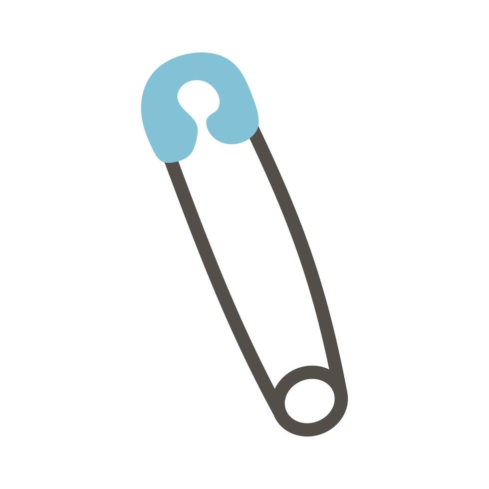 Safety pin for sewing. illustration vector