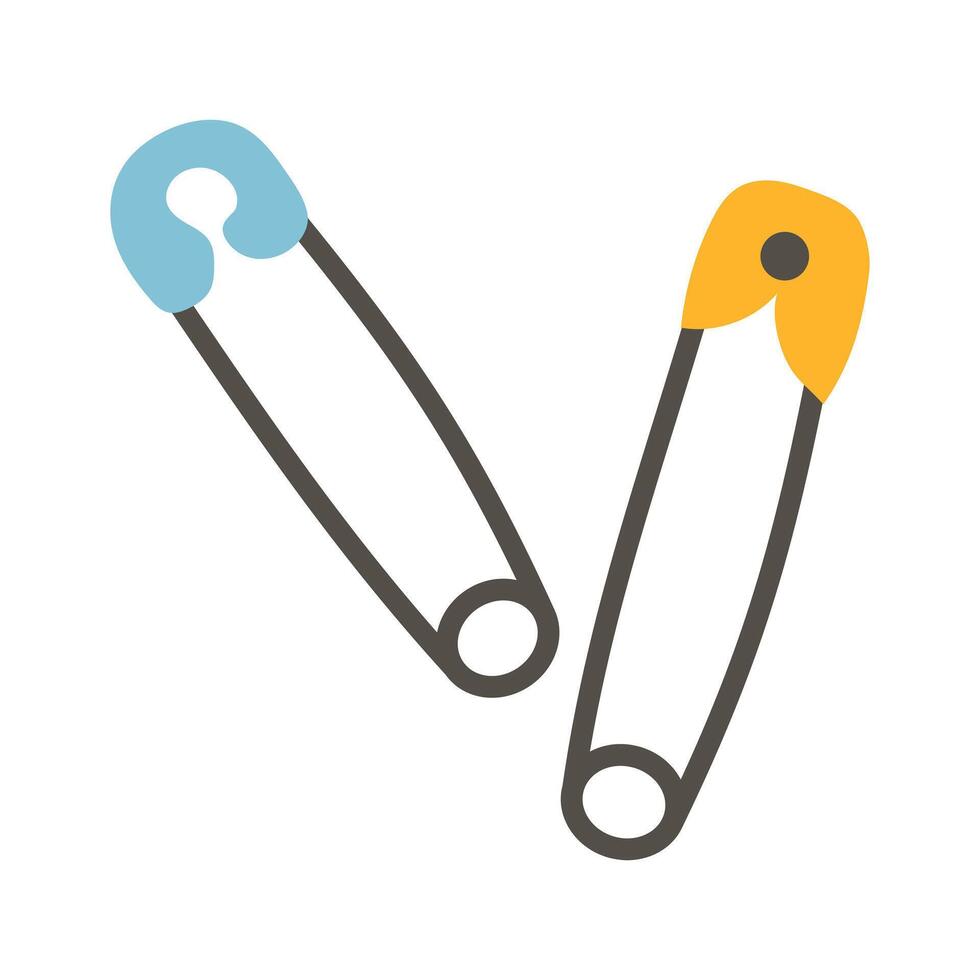 Safety pins for sewing. illustration vector