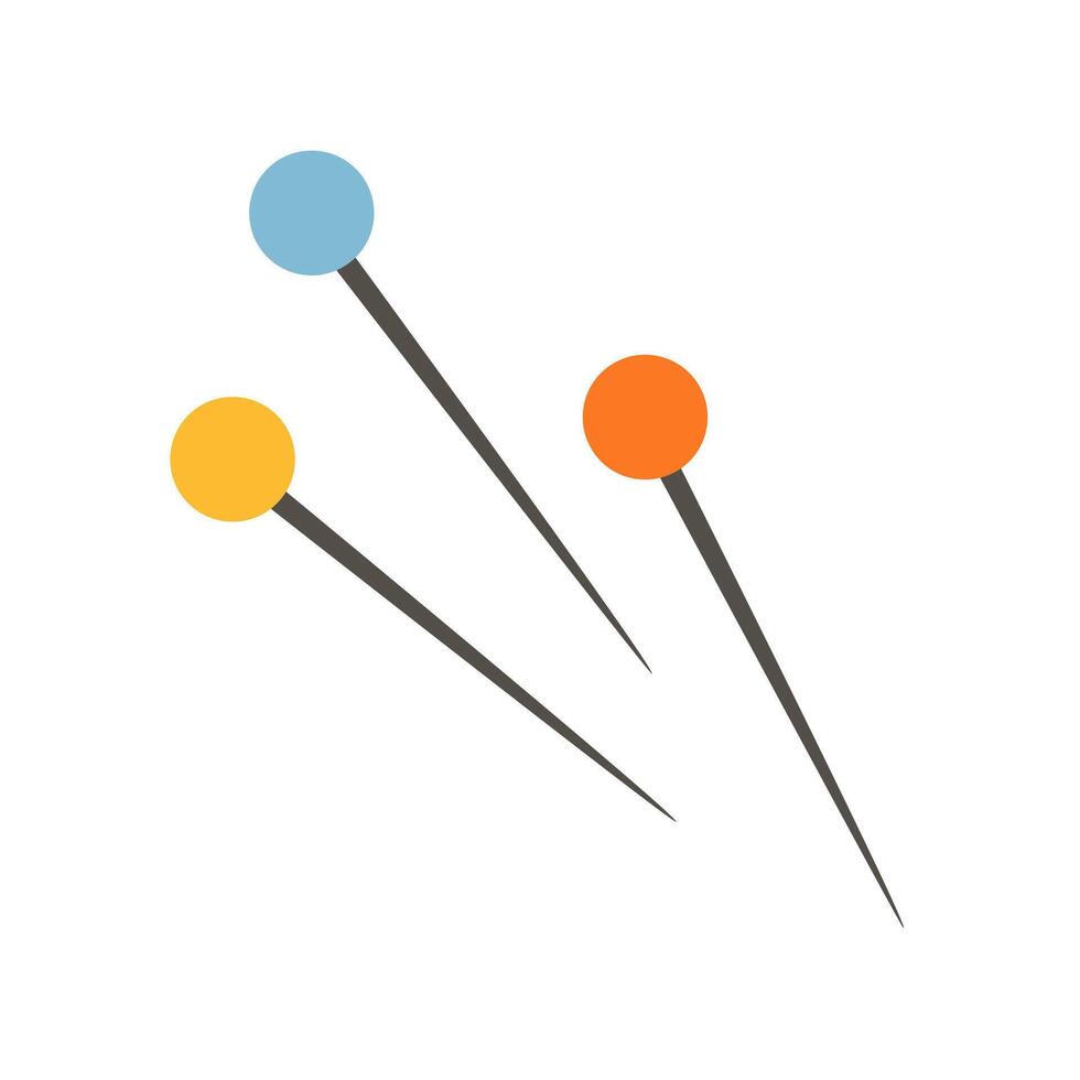 Sewing pins for tailor. illustration. vector
