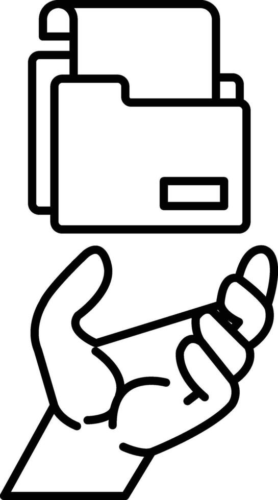 hand is holding a folder vector