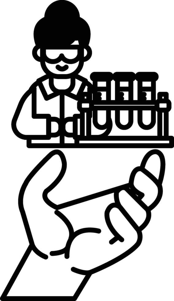 woman in a lab coat is holding a hand next to a woman in a lab coat vector