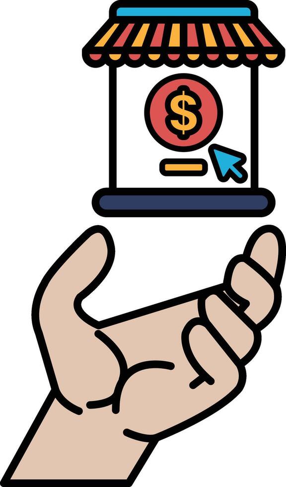 A hand holding a dollar sign vector