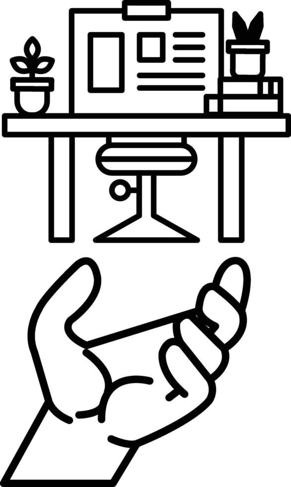 hand is holding a book and a plant vector