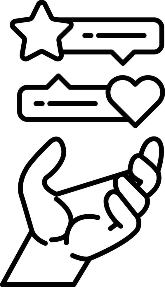 hand holding a heart and a star vector
