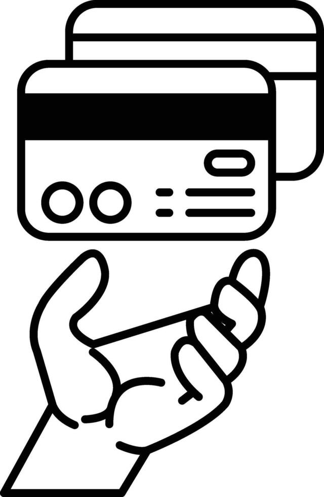 hand holding two credit cards vector