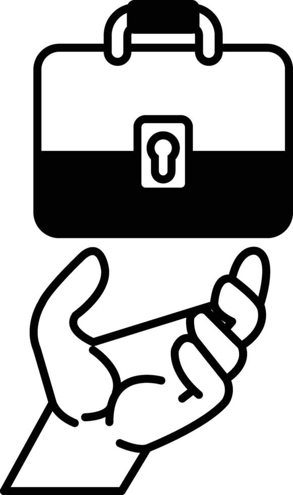 hand holding a briefcase vector