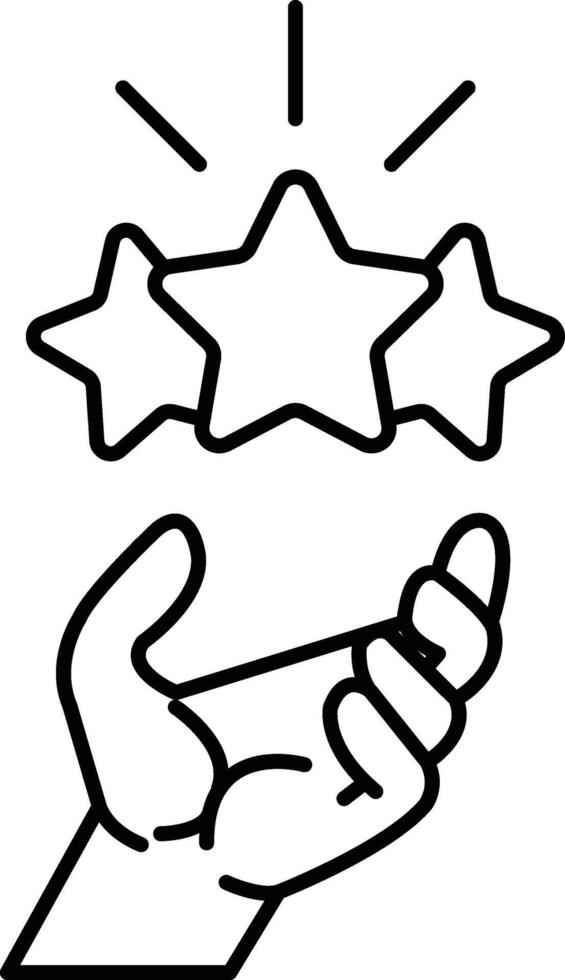 hand holding three stars in a row vector