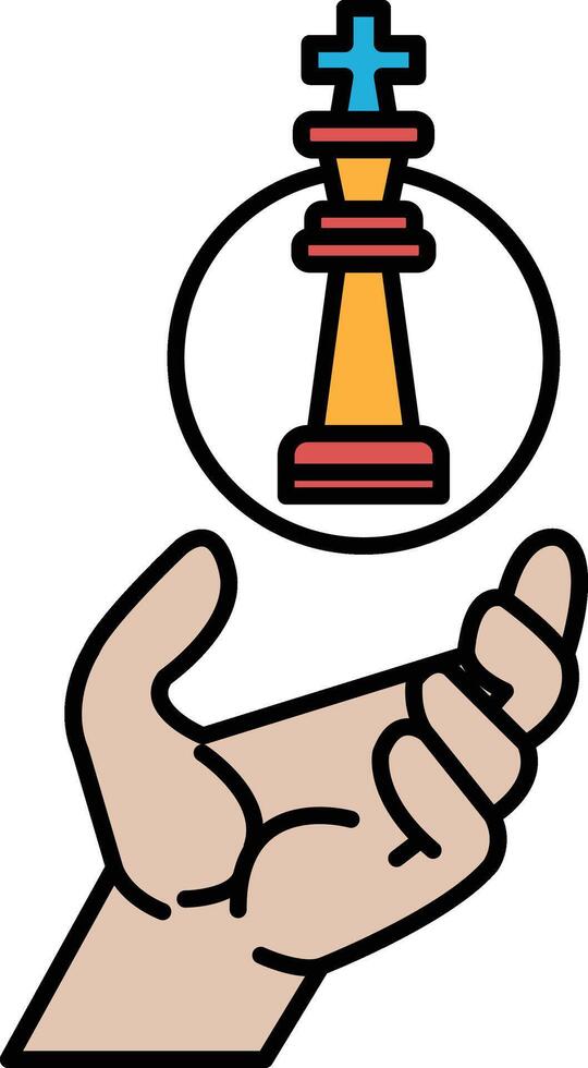A hand holding a chess piece vector