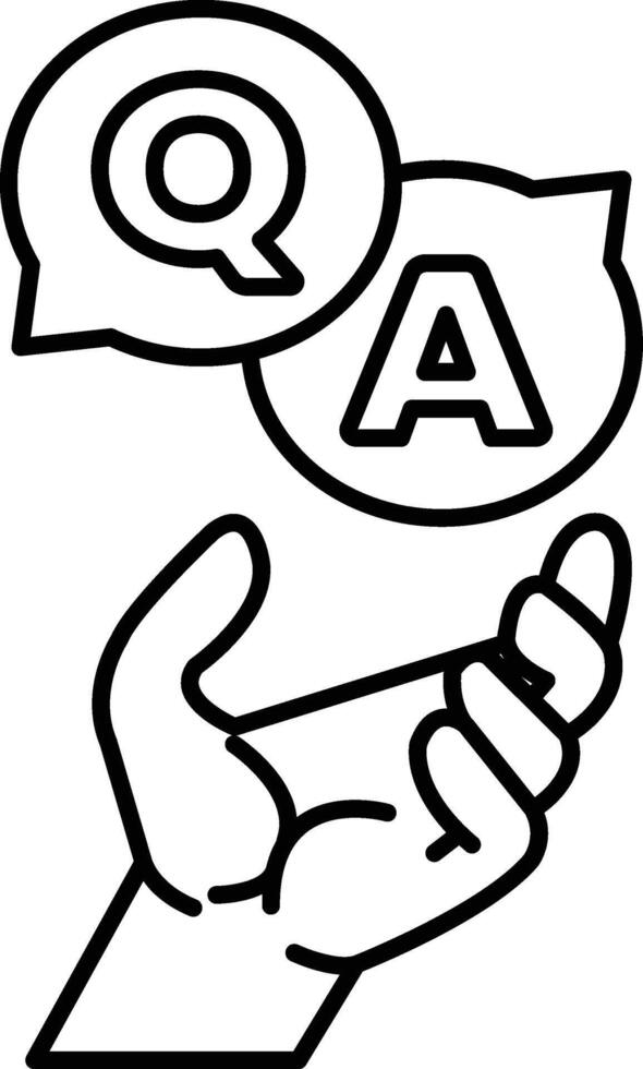 hand holding up a Q and A sign vector