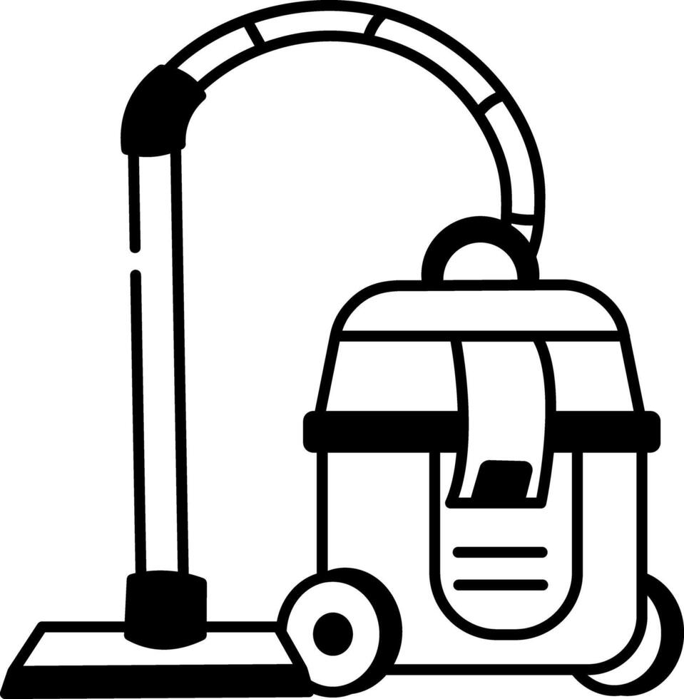 Doodle style icon showing a canister vacuum cleaner vector