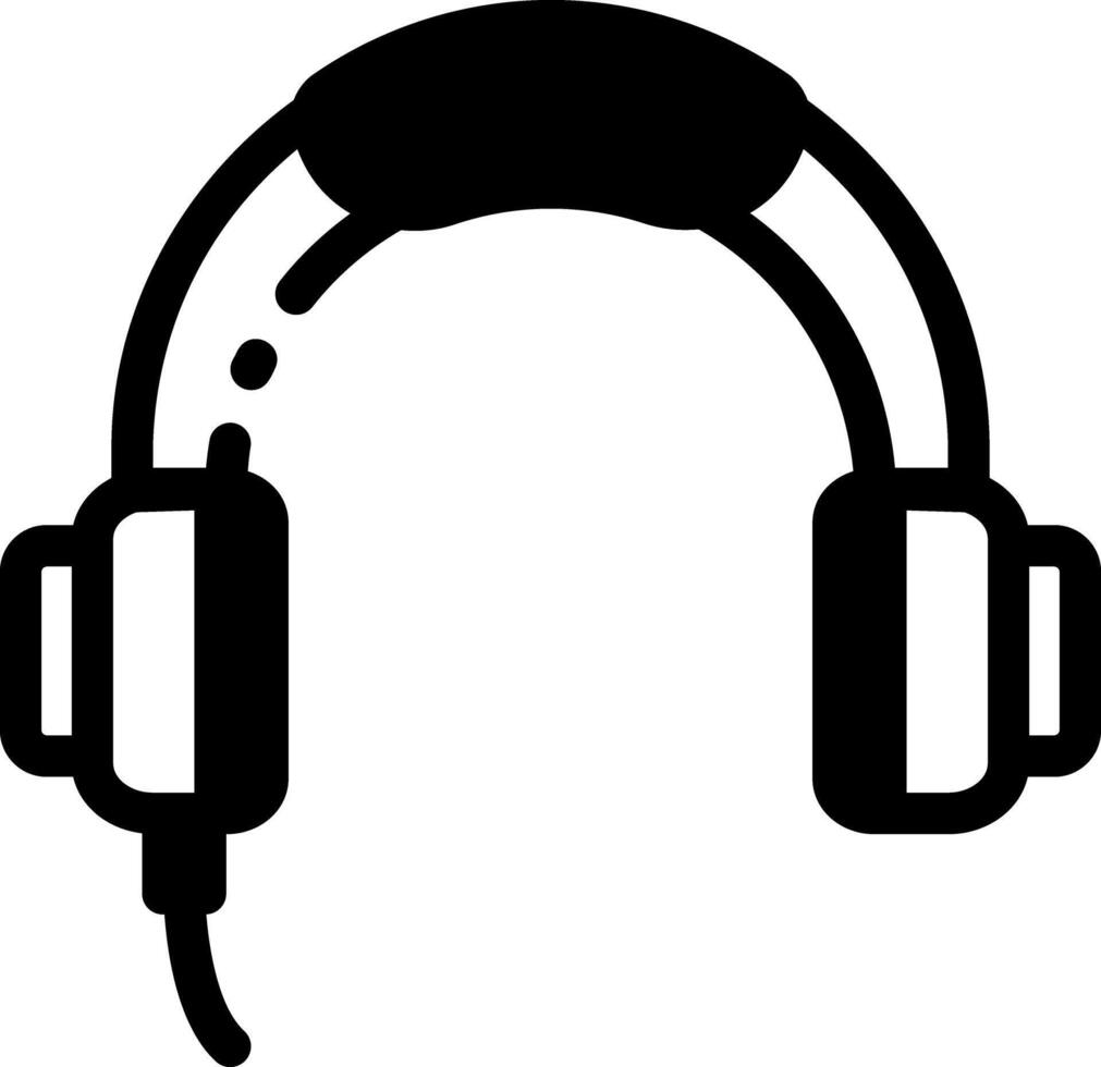 A glyph style icon of headphones vector
