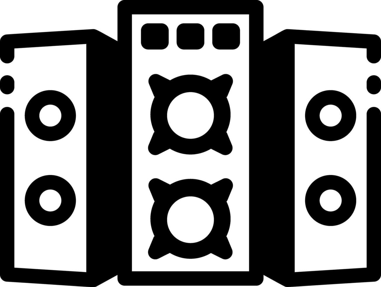A glyph style icon of a speaker system vector