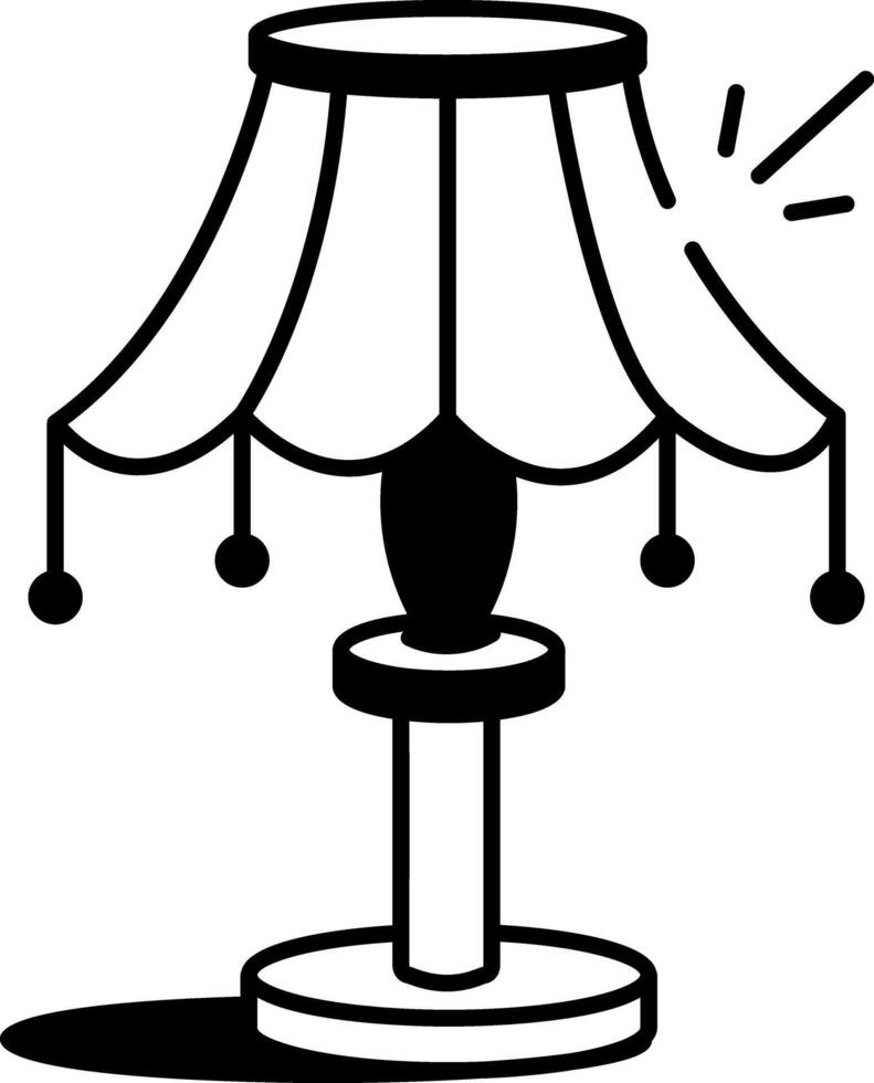 Sketchy style icon showing a table lamp vector