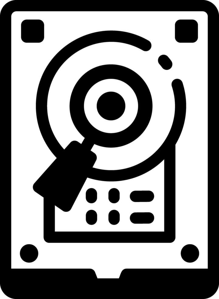 A solid style icon of a hard drive vector