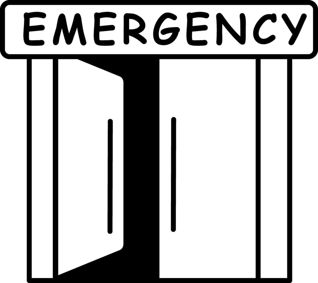 Doodle style illustration of an emergency door vector