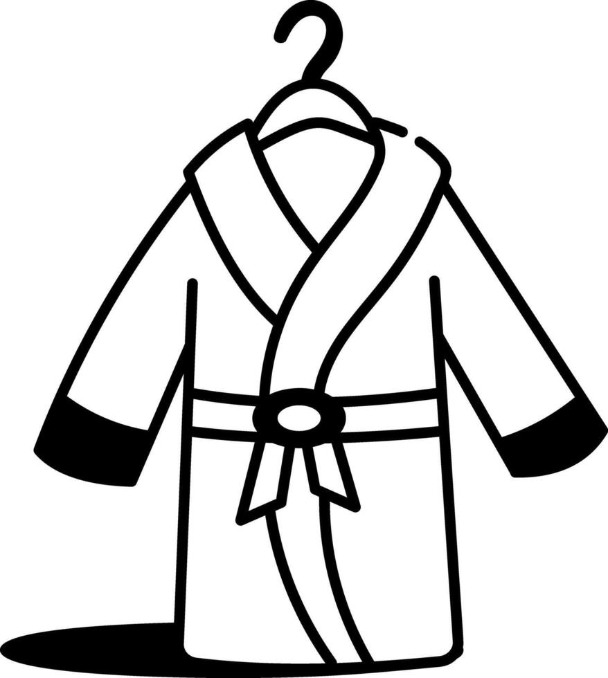 A doodle style icon showing a bathrobe vector