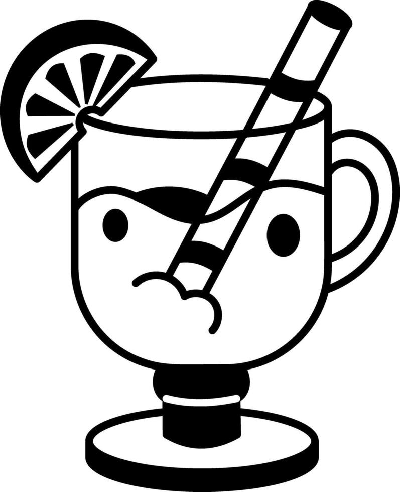 A doodle style icon of a mulled wine glass vector