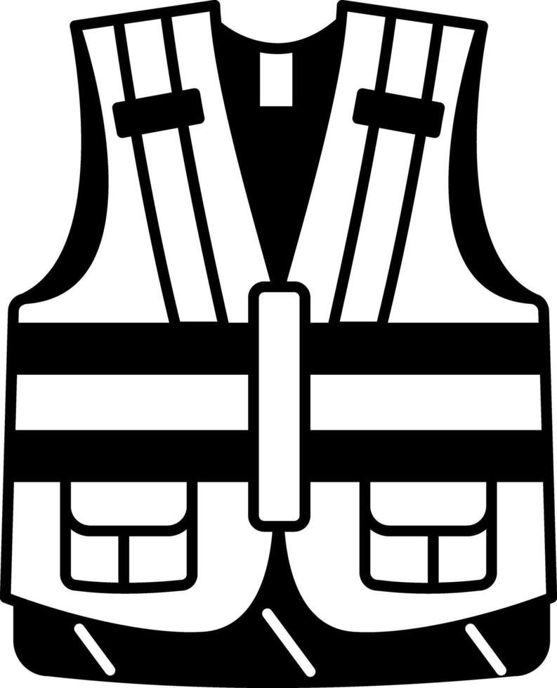 A safety vest icon in hand drawn style vector