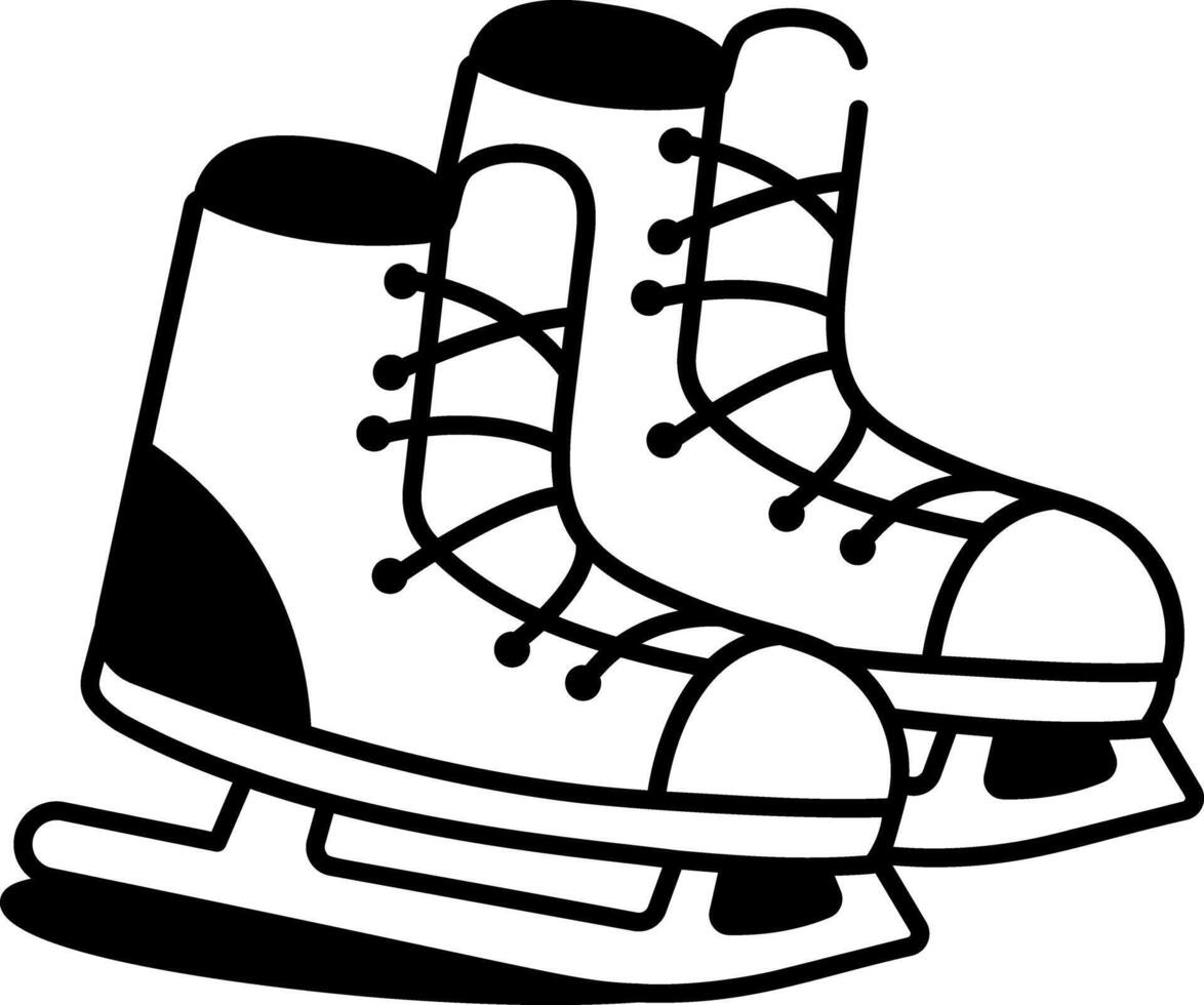 A doodle style icon of skating shoes vector