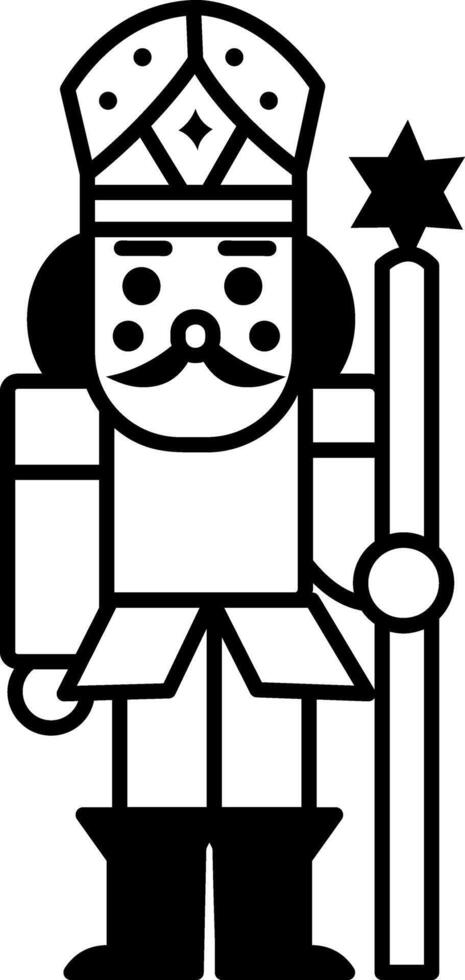 A doodle style icon of a nutcracker soldier vector