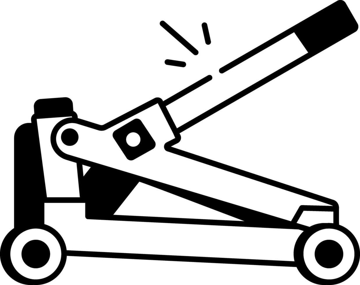 Hydraulic jack icon in hand drawn style vector