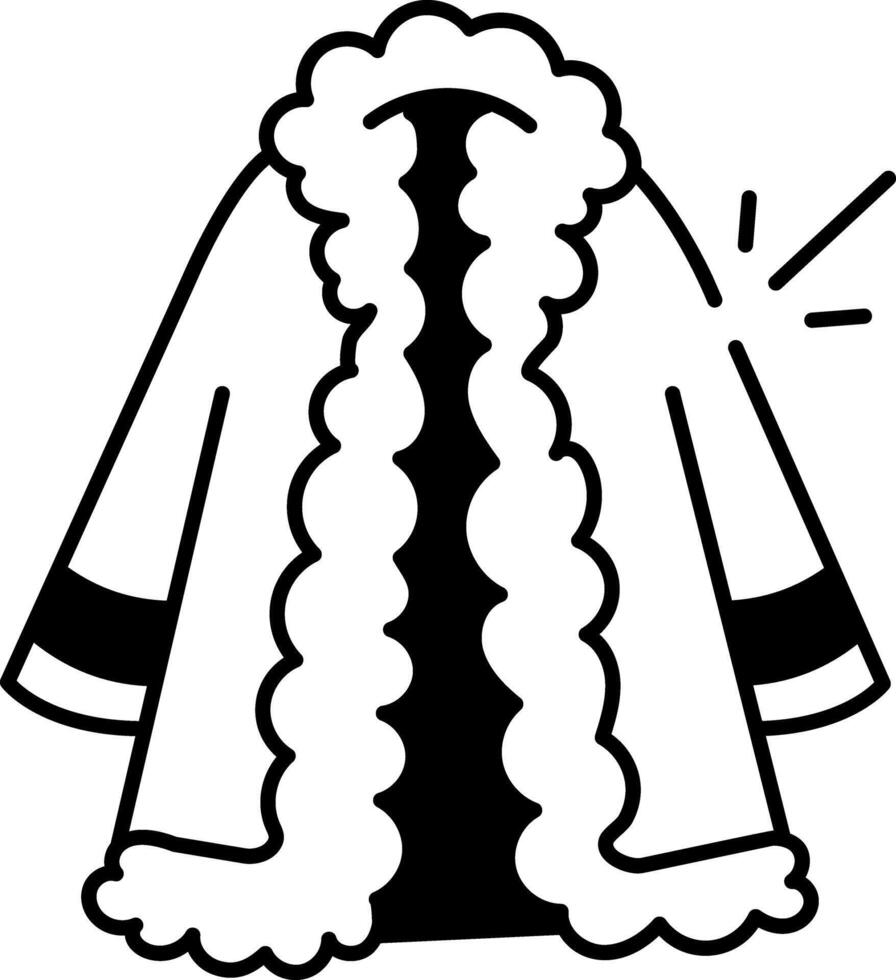 A doodle style icon of a fur coat vector