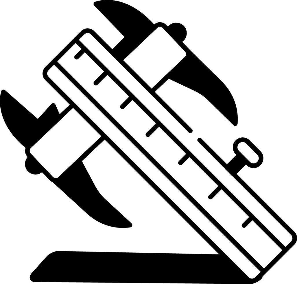 A hand drawn style icon of vernier calliper vector