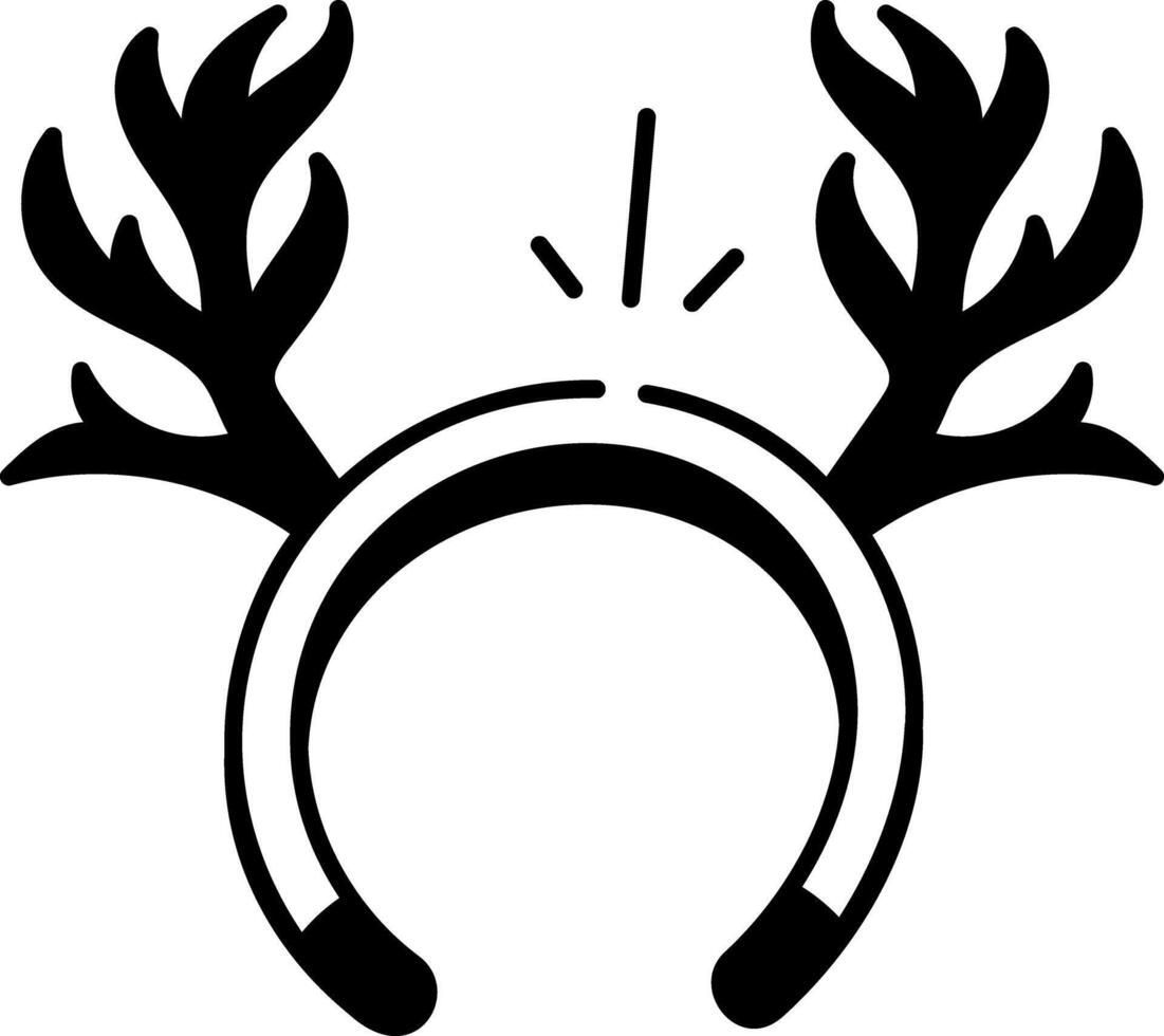Winter antler headband icon in hand drawn style vector