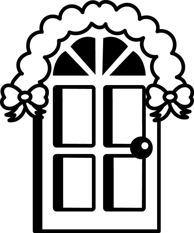 A doodle style icon of a door decoration vector