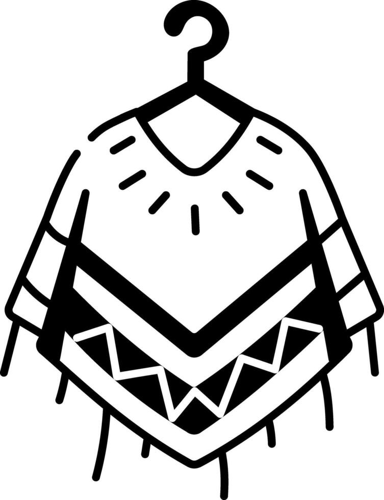 A doodle style icon of a winter cape shawl vector