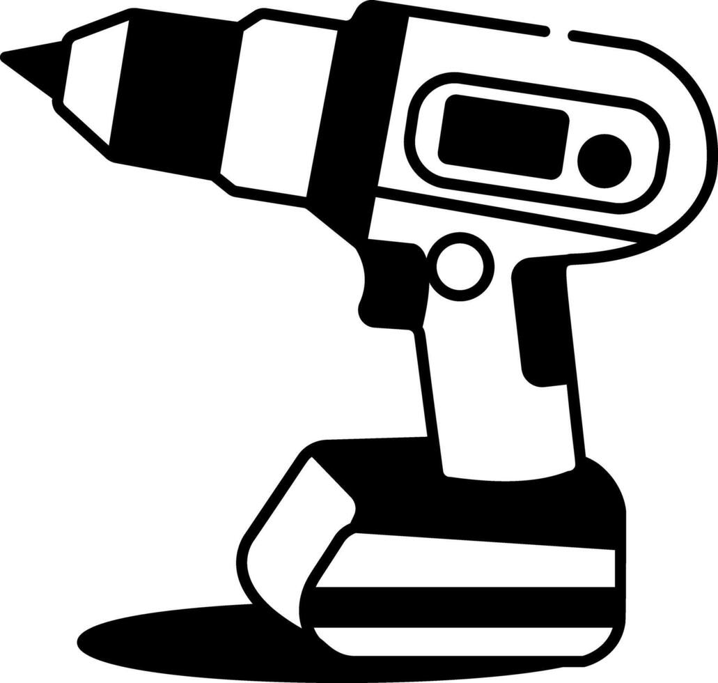 Electric impact driver icon in hand drawn style vector